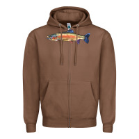 Chestnut Rainbow Trout Zipper Hoodie - LillyAllenDesigns