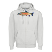 Dove Grey Rainbow Trout Zipper Hoodie - LillyAllenDesigns