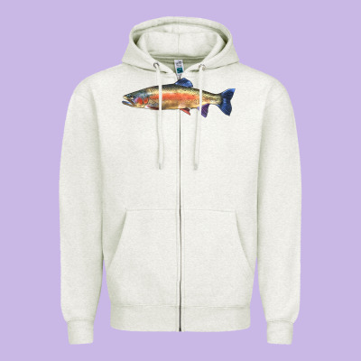 Rainbow Trout Zipper Hoodie Designed By Lillyallendesigns