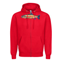 Red Rainbow Trout Zipper Hoodie - LillyAllenDesigns