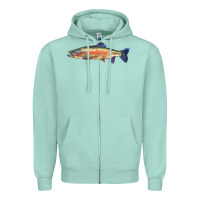 Seafoam Rainbow Trout Zipper Hoodie - LillyAllenDesigns