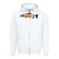 White Rainbow Trout Zipper Hoodie - LillyAllenDesigns
