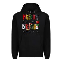 Black Merry Teacher Bright Students Christmas Premium Hoodie - LillyAllenDesigns