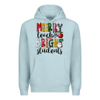 Blue Mist Merry Teacher Bright Students Christmas Premium Hoodie - LillyAllenDesigns
