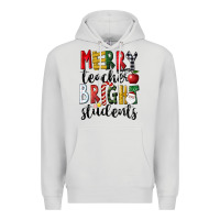 Dove Grey Merry Teacher Bright Students Christmas Premium Hoodie - LillyAllenDesigns