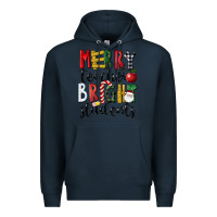 Navy Merry Teacher Bright Students Christmas Premium Hoodie - LillyAllenDesigns