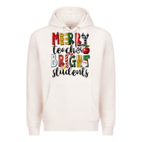 Pale Pink Merry Teacher Bright Students Christmas Premium Hoodie - LillyAllenDesigns