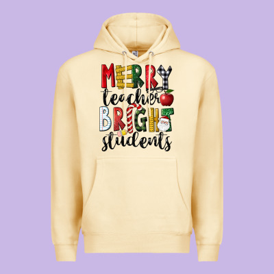 Merry Teacher Bright Students Christmas Premium Hoodie Designed By Lillyallendesigns