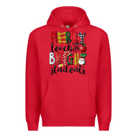 Red Merry Teacher Bright Students Christmas Premium Hoodie - LillyAllenDesigns