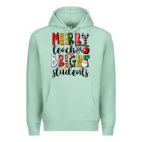Seafoam Merry Teacher Bright Students Christmas Premium Hoodie - LillyAllenDesigns