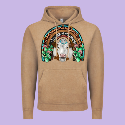 Simmental  Rainbow Vintage Hoodie Designed By Jahusdesignshop