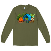 Army Green camp in the woods Long Sleeve Tee - AdoDesignShop