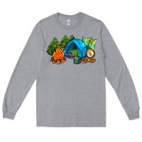 Heather Grey camp in the woods Long Sleeve Tee - AdoDesignShop