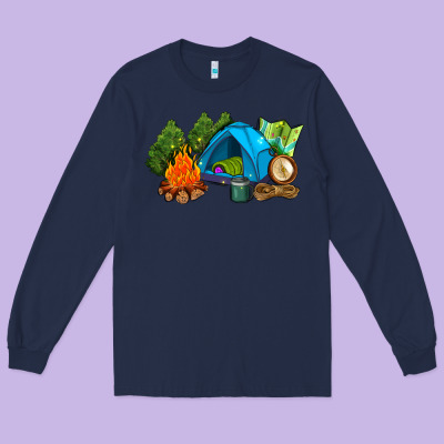 Camp In The Woods Long Sleeve Tee Designed By Adodesignshop