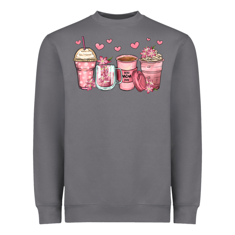 Mother's Day Floral Coffee Cups Heavyweight Sweatshirt by Zillion Design Studio | Teevron