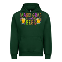 Forest Green Mardi Gras and beer Urban Hoodie - NancyCooperArtShop