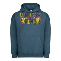 Pigment Midnight Navy Mardi Gras and beer Urban Hoodie - NancyCooperArtShop