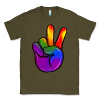 Army Green pride peace hand Classic Tee - JahusDesignShop