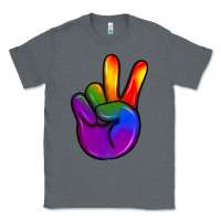 Charcoal Heather pride peace hand Classic Tee - JahusDesignShop