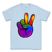 Dusty Blue pride peace hand Classic Tee - JahusDesignShop