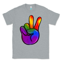Heather Grey pride peace hand Classic Tee - JahusDesignShop