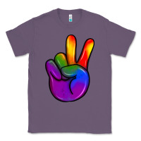 Lavender pride peace hand Classic Tee - JahusDesignShop