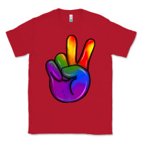Red pride peace hand Classic Tee - JahusDesignShop