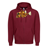 Burgundy humpback turretfish Zipper Hoodie - LillyAllenDesigns