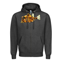 Charcoal Heather humpback turretfish Zipper Hoodie - LillyAllenDesigns