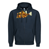 Navy humpback turretfish Zipper Hoodie - LillyAllenDesigns