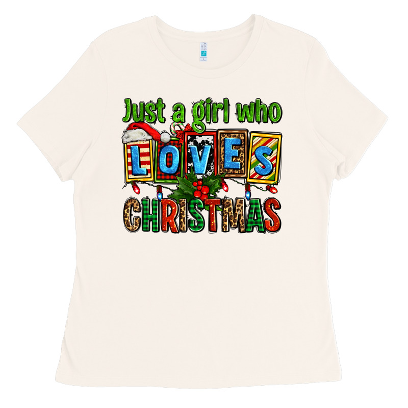 Just A Girl Who Loves Christmas Ladies Tee by AdoDesignShop | Teevron