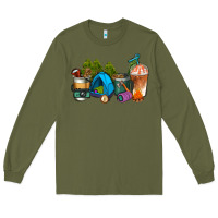 Army Green camp coffee cups ado Long Sleeve Tee - AdoDesignShop