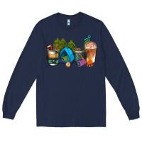 Navy camp coffee cups ado Long Sleeve Tee - AdoDesignShop