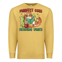 Antique Gold purrfect cozy reading vibes Premium Sweatshirt - MaliasSmallBusiness