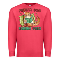 Cardinal purrfect cozy reading vibes Premium Sweatshirt - MaliasSmallBusiness