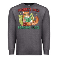 Charcoal Heather purrfect cozy reading vibes Premium Sweatshirt - MaliasSmallBusiness