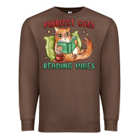 Chestnut purrfect cozy reading vibes Premium Sweatshirt - MaliasSmallBusiness