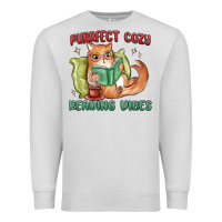 Dove Grey purrfect cozy reading vibes Premium Sweatshirt - MaliasSmallBusiness