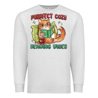 Oatmeal Heather purrfect cozy reading vibes Premium Sweatshirt - MaliasSmallBusiness