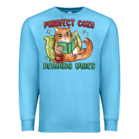 Ocean Blue purrfect cozy reading vibes Premium Sweatshirt - MaliasSmallBusiness