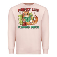 Pale Pink purrfect cozy reading vibes Premium Sweatshirt - MaliasSmallBusiness