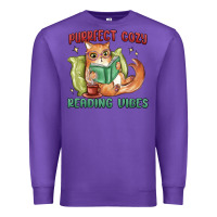 Purple purrfect cozy reading vibes Premium Sweatshirt - MaliasSmallBusiness