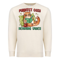 Sandshell purrfect cozy reading vibes Premium Sweatshirt - MaliasSmallBusiness