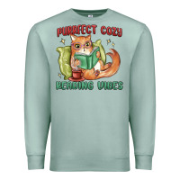 Seafoam purrfect cozy reading vibes Premium Sweatshirt - MaliasSmallBusiness