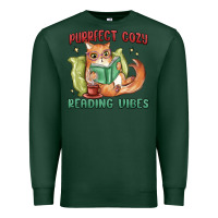 Sports Green purrfect cozy reading vibes Premium Sweatshirt - MaliasSmallBusiness