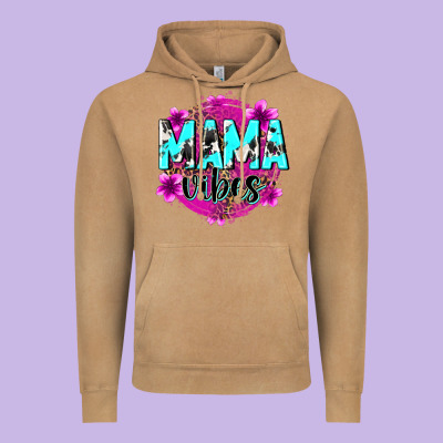 Mama Vibes Vintage Hoodie Designed By Zillion Design Studio