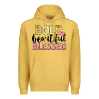 Antique Gold bold beautiful blessed Premium Hoodie - LillyAllenDesigns