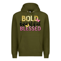 Army Green bold beautiful blessed Premium Hoodie - LillyAllenDesigns