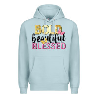 Blue Mist bold beautiful blessed Premium Hoodie - LillyAllenDesigns