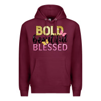Burgundy bold beautiful blessed Premium Hoodie - LillyAllenDesigns
